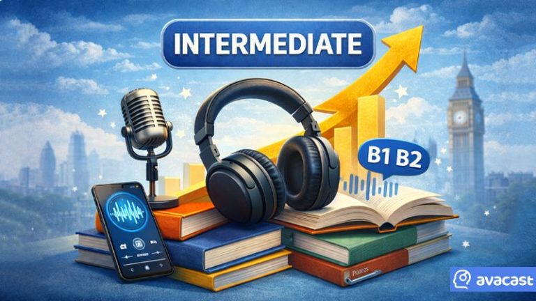 ۵ پادکست انگلیسی Intermediate (B1–B2) برای جهش سطح متوسط
